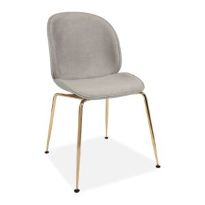 X2 Grey Journey Half-Plastic, Half-Fabric Chairs With Gold Legs