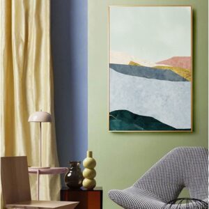 Abstract Canvas Art With Gold Frame