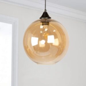 Amber Glass Dome Pendant Light