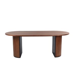 Bianca Oval Dining Table - White Wash - Walnut, 200X90