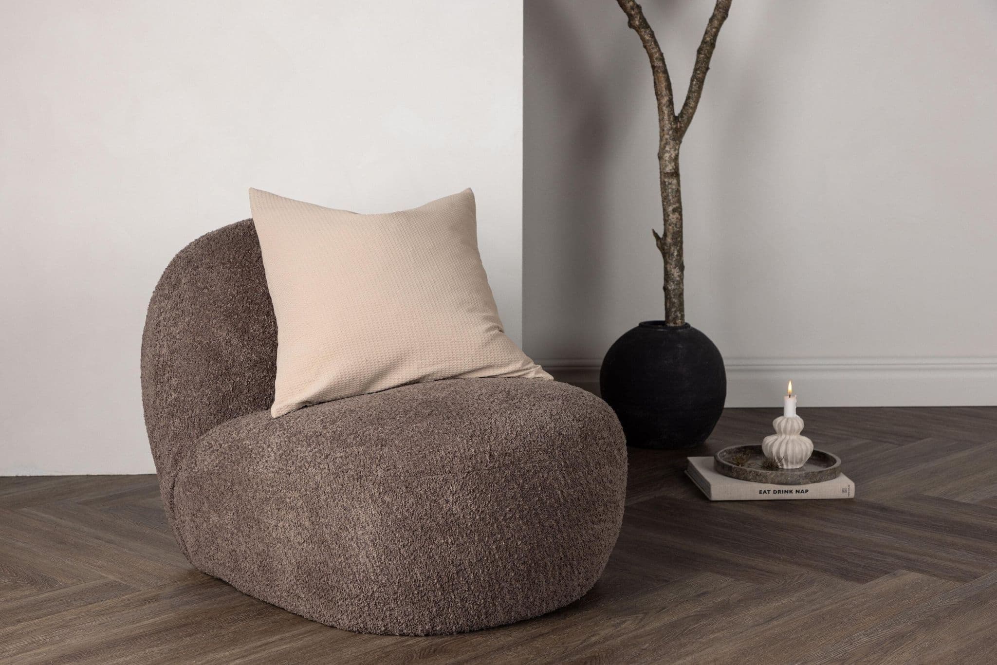 Celine Cushion Cover Poly Waffle, Black, 50X50 - Image 23