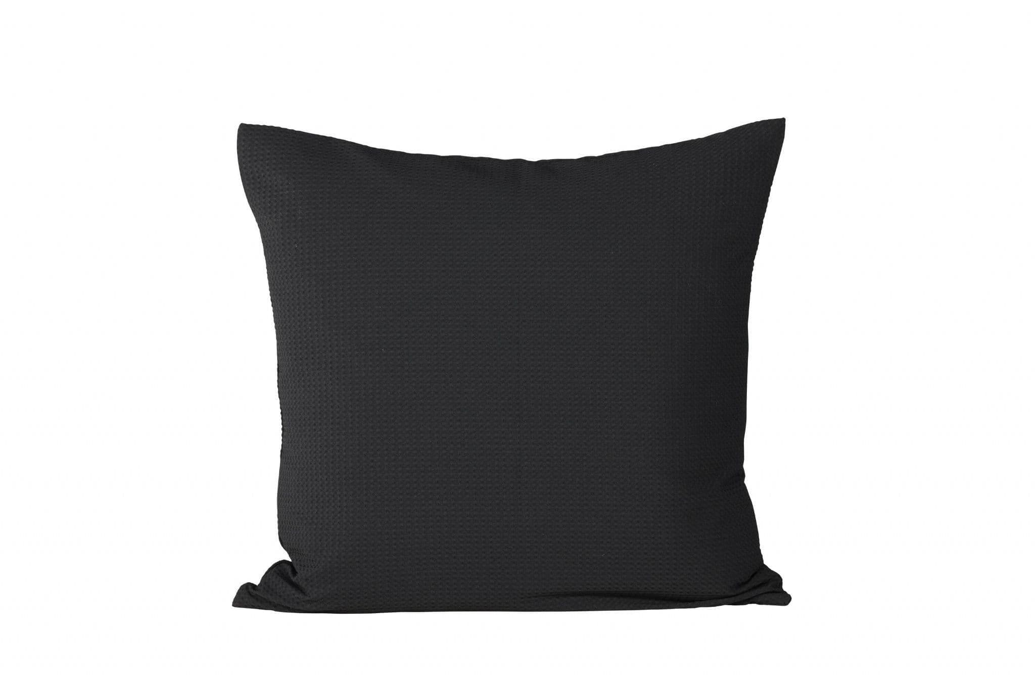 Celine Cushion Cover Poly Waffle, Black, 50X50 - Image 9