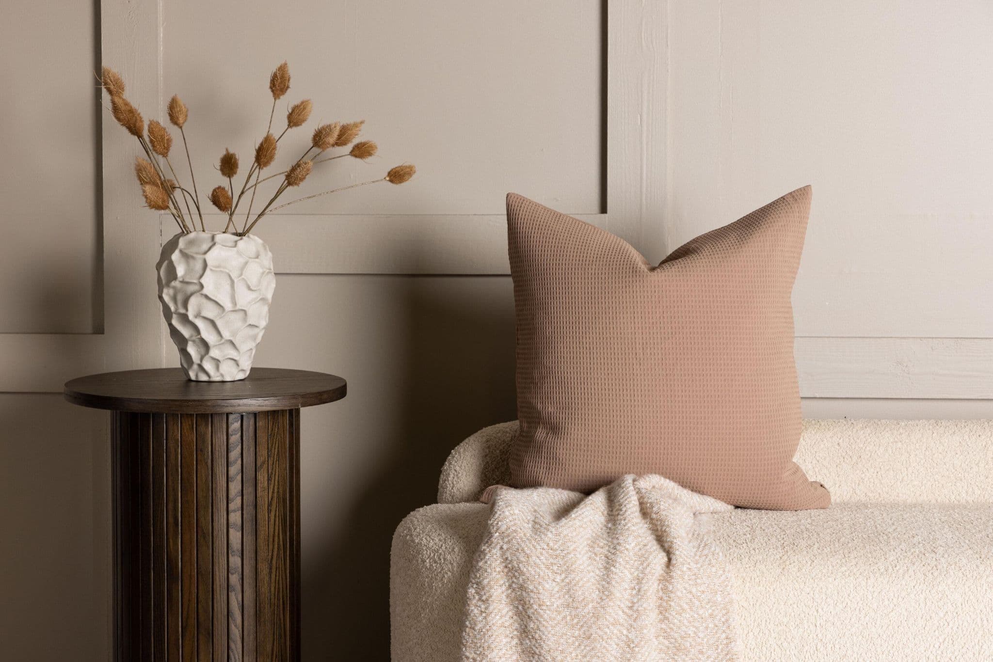 Celine Cushion Cover Poly Waffle, Black, 50X50 - Image 43