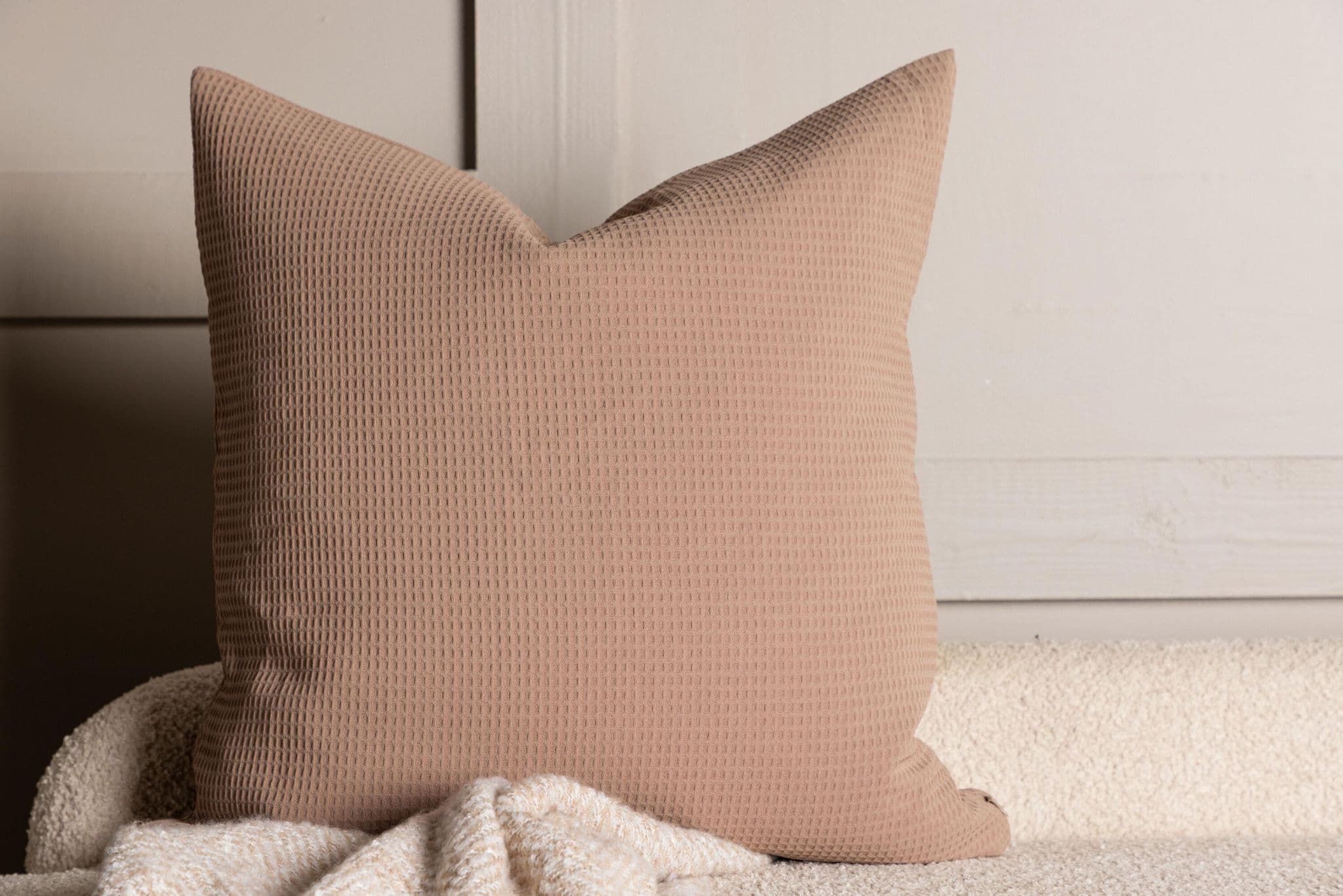 Celine Cushion Cover Poly Waffle, Black, 50X50 - Image 46