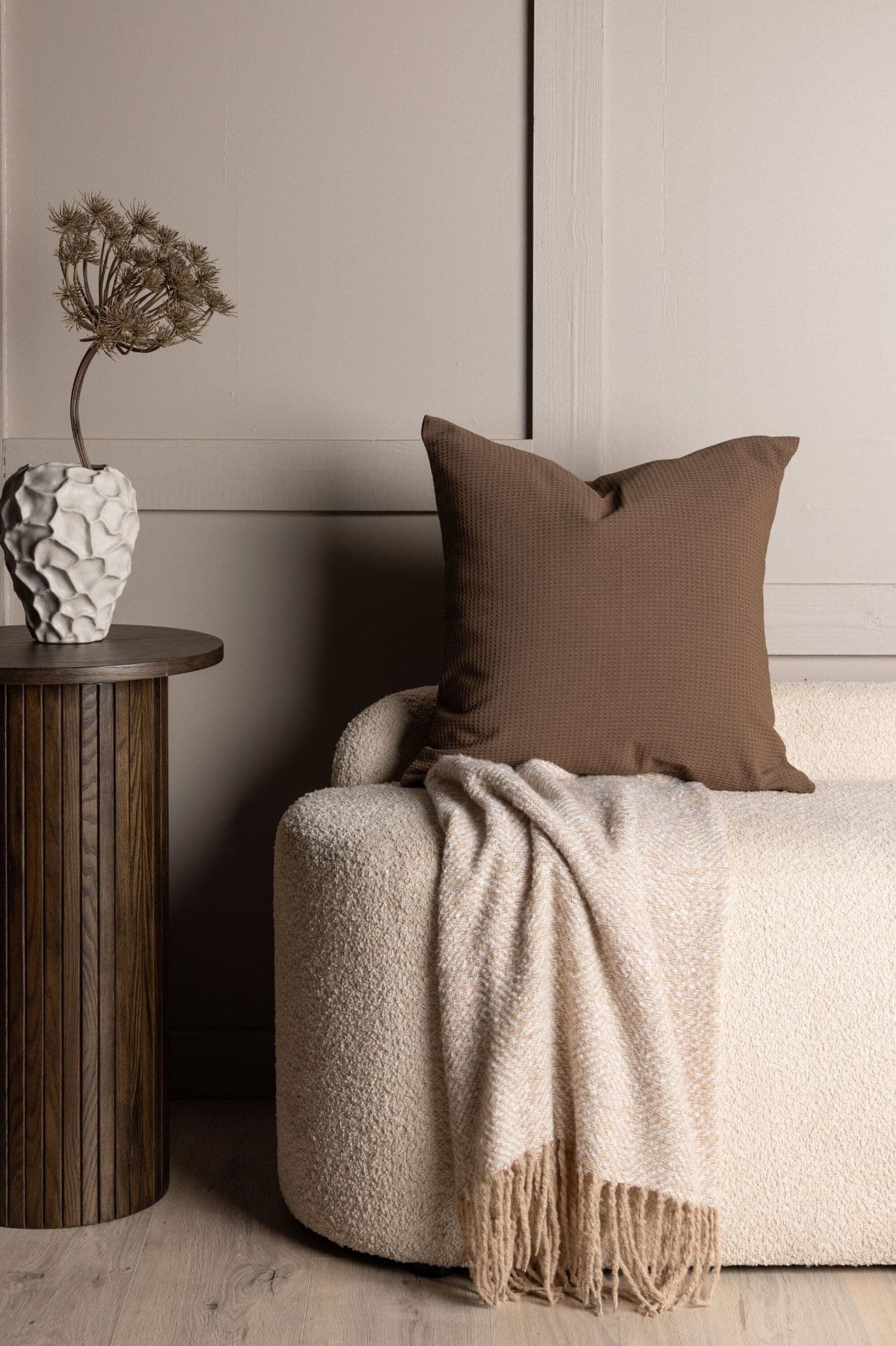 Celine Cushion Cover Poly Waffle, Black, 50X50 - Image 29