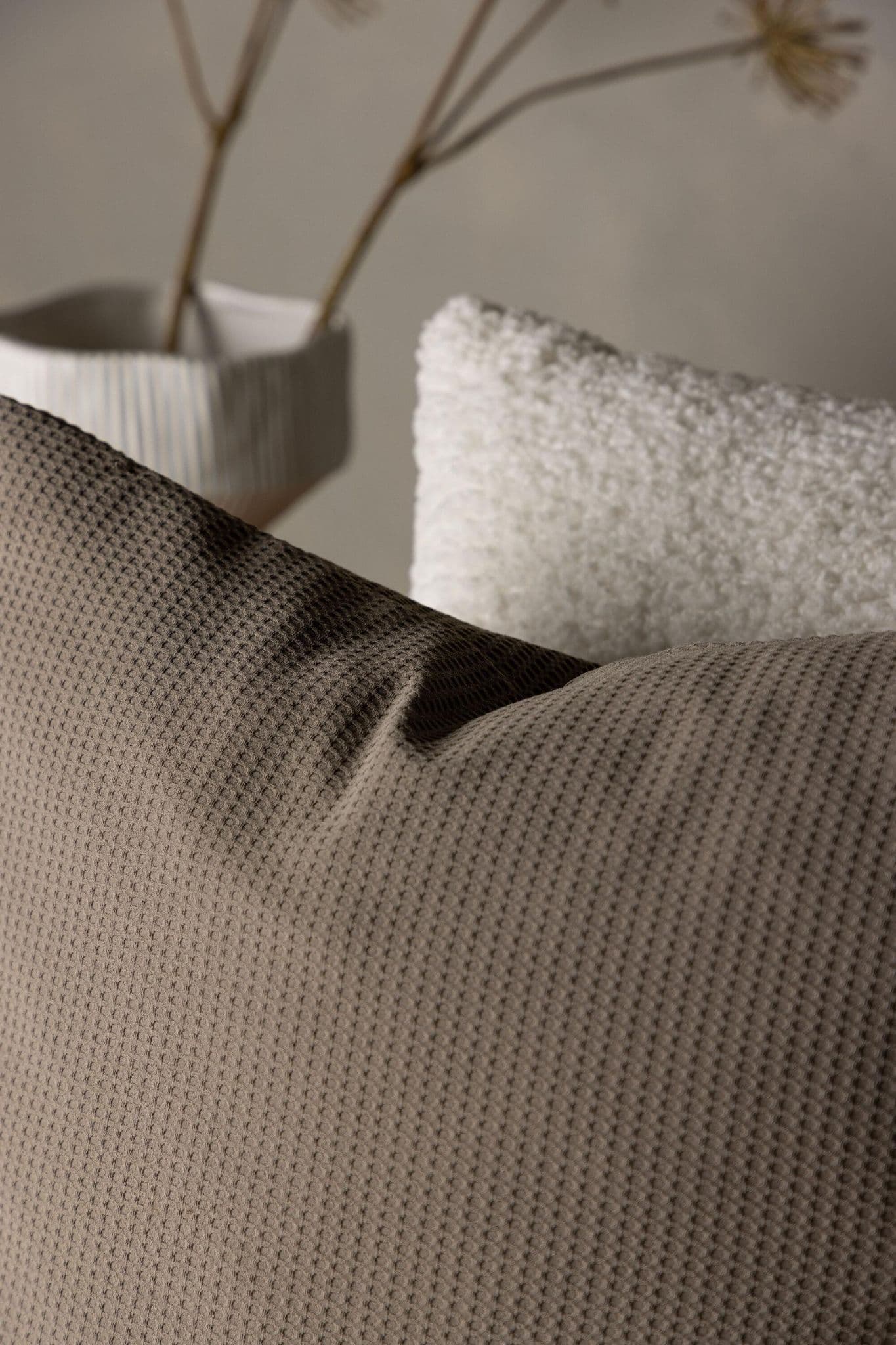 Celine Cushion Cover Poly Waffle, Black, 50X50 - Image 36