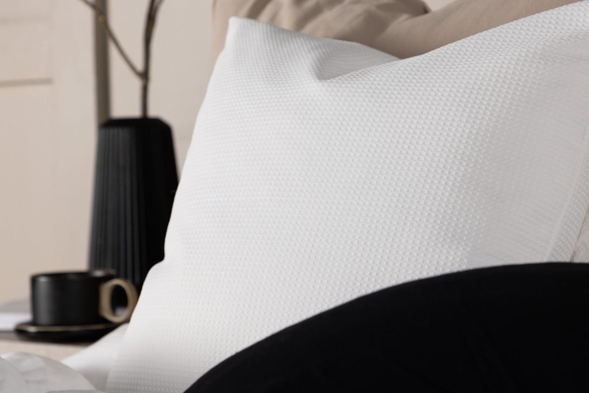 Celine Cushion Cover Poly Waffle, Black, 50X50 - Image 17