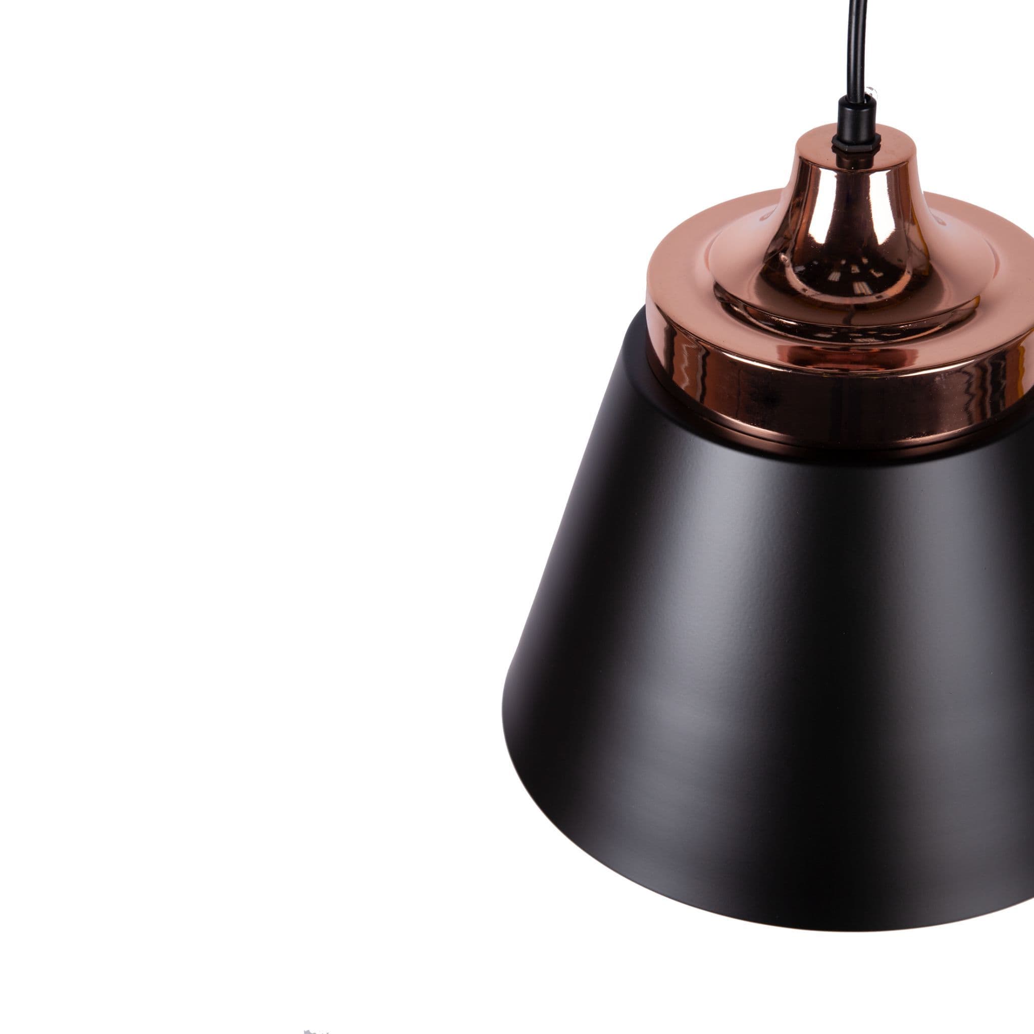 Designer-Inspired Matt Black & Copper Pendant Lights, Type A, White - Image 8