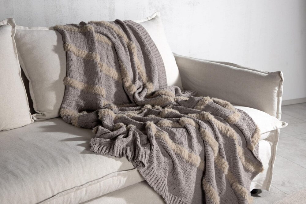 Collection Polyester Throw Katleen Throw Polyester – Grey – Mmilo Modern Furniture Ltd
