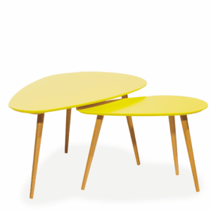 Petal Nest Of Tables - Matte Yellow