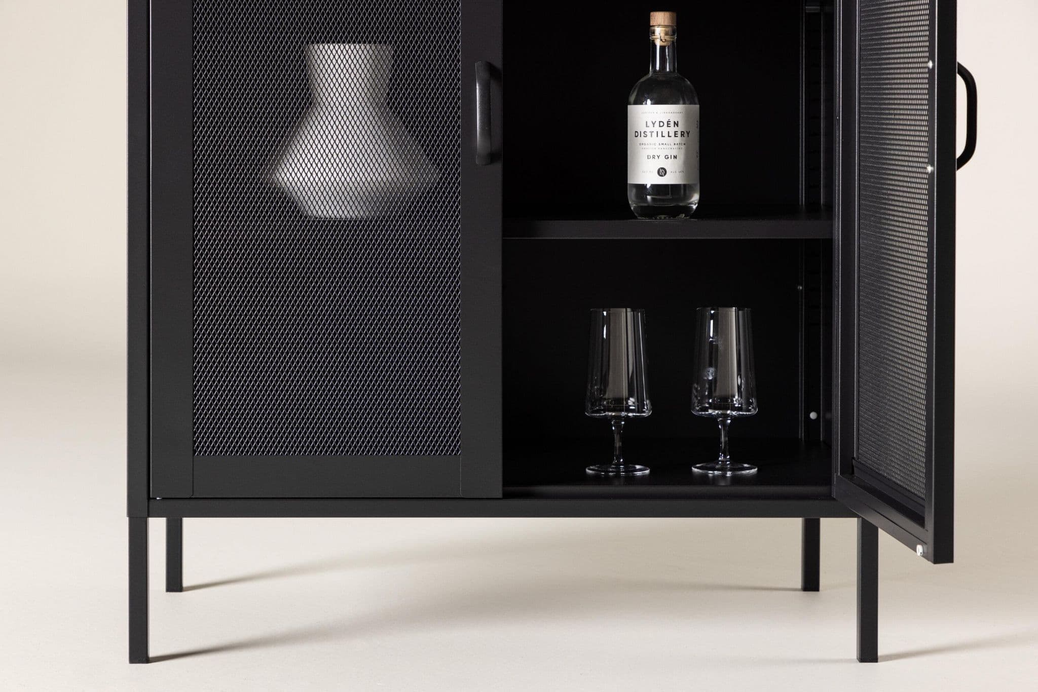 Misha Low Cabinet With Mesh Doors, White - Image 19