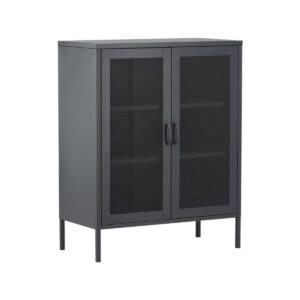 Misha Low Cabinet With Mesh Doors - Grey