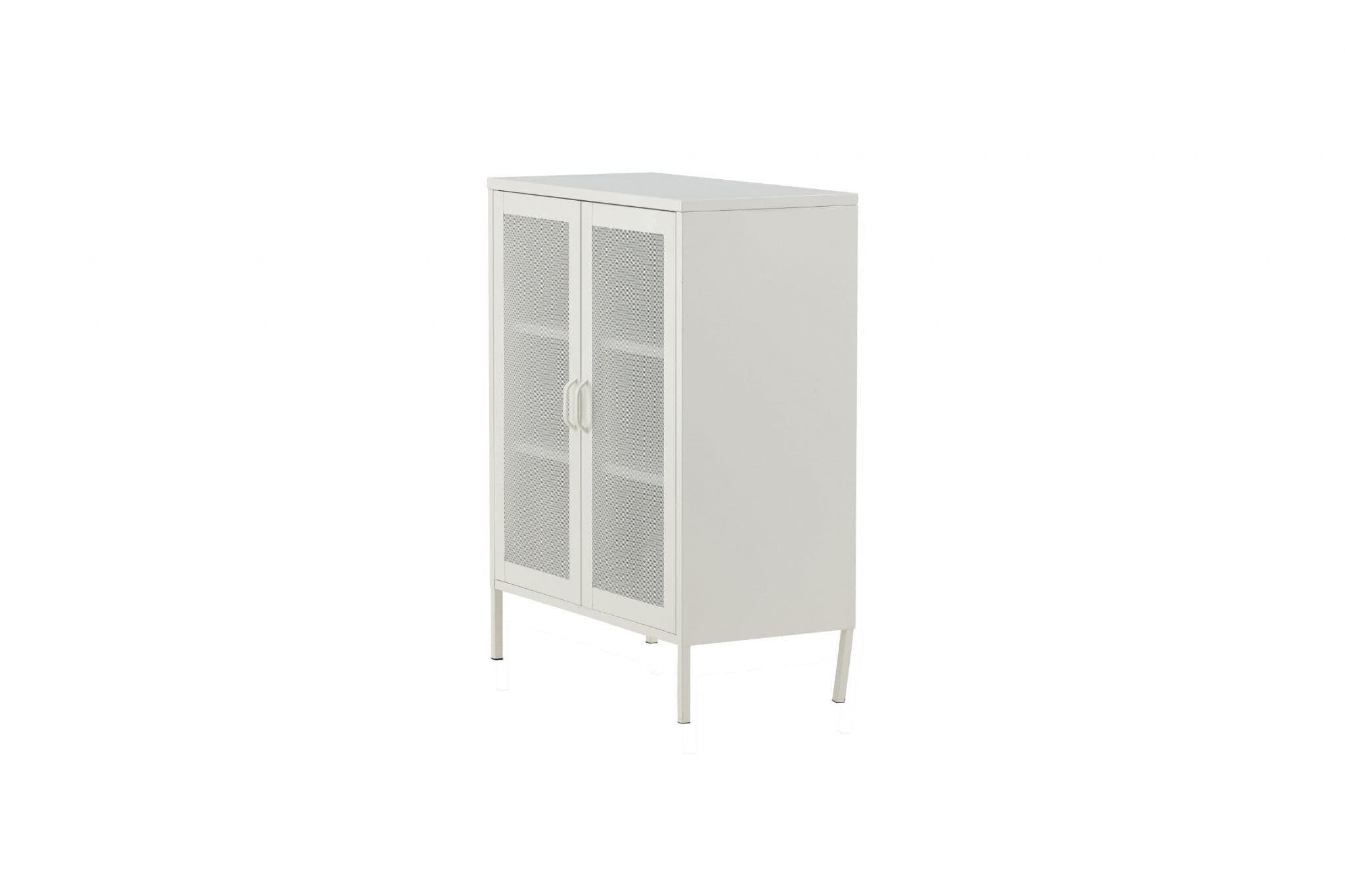 Misha Low Cabinet With Mesh Doors, White - Image 10