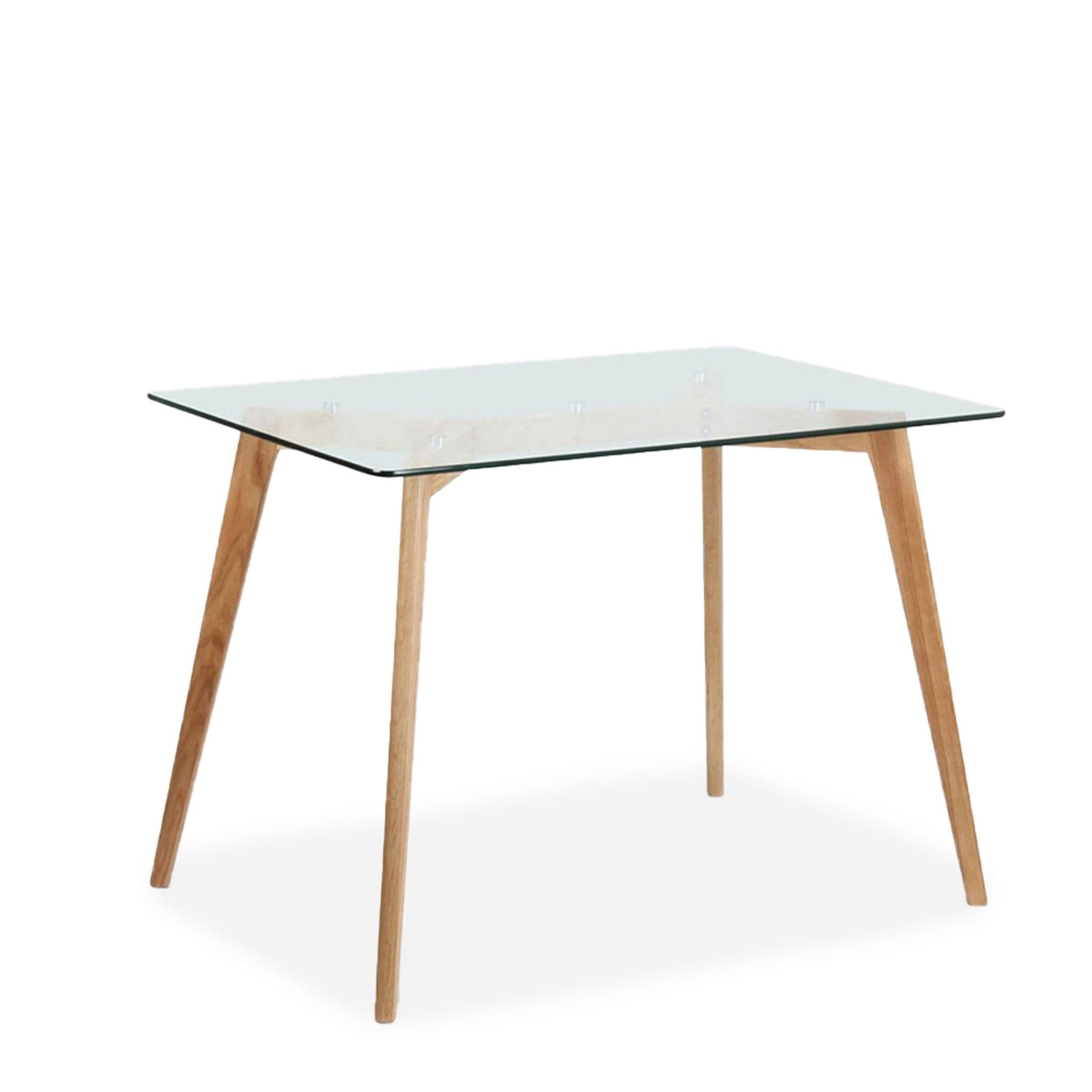 Mmilo Bergen Rectangular Dining Table, Glass & Oak, 180 Cm - Image 3