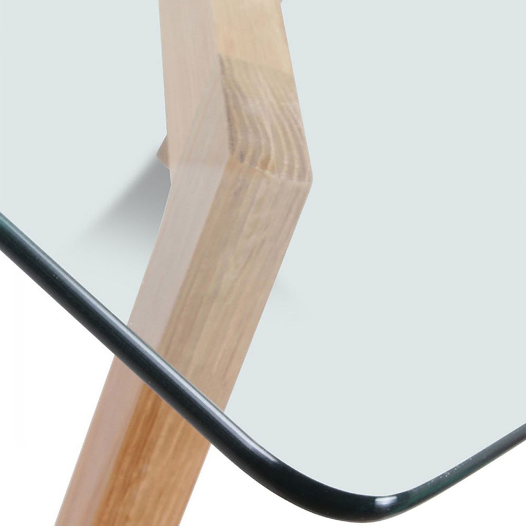 Mmilo Bergen Rectangular Dining Table, Glass & Oak, 180 Cm - Image 9