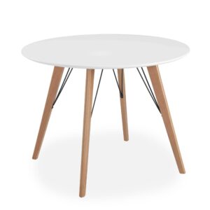 Mmilo Oslo Round Dining Table, Matte White
