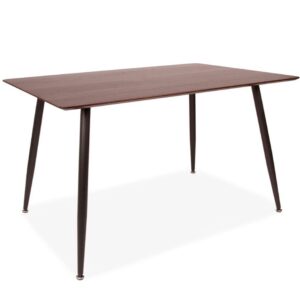 Mmilo Vattern Rectangular Oak Veneer Dining Table - 120 Cm, Walnut