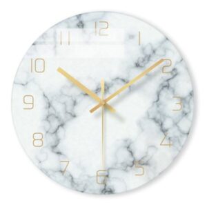 Mmilo Blue Marble Clock - White