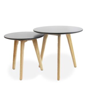 Spio Round Nest Of Tables - Matte Grey