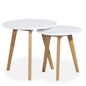 Spio Round Nest Of Tables - Matte White