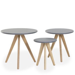Trio Nest Of Tables, Matte Grey