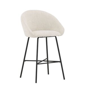 Velvet Bar Chair, 2-Pack, Black/White Teddy