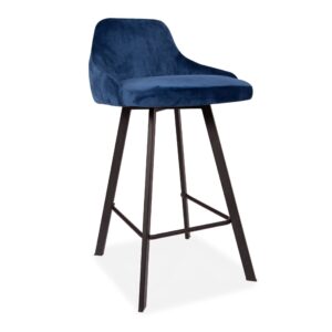 X2 Alfa Velvet-Cushioned Barstools, Blue