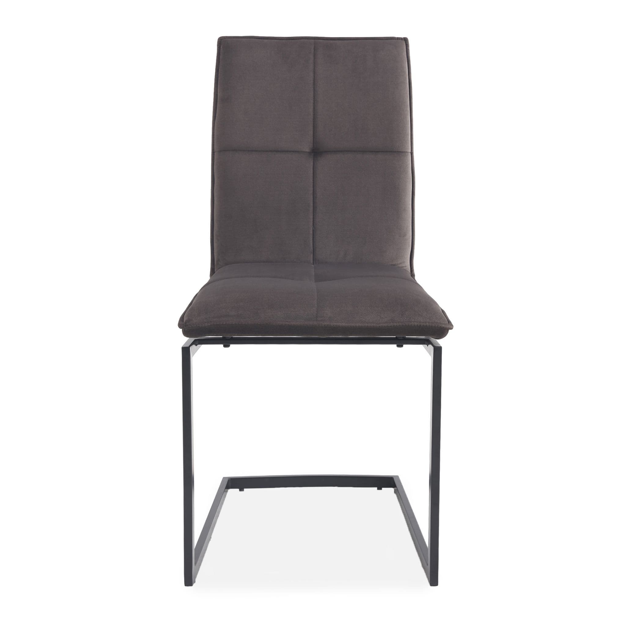 X2 Cantilever Upholstered Dining Chairs, Deep Grey, Metal Legs - Image 4