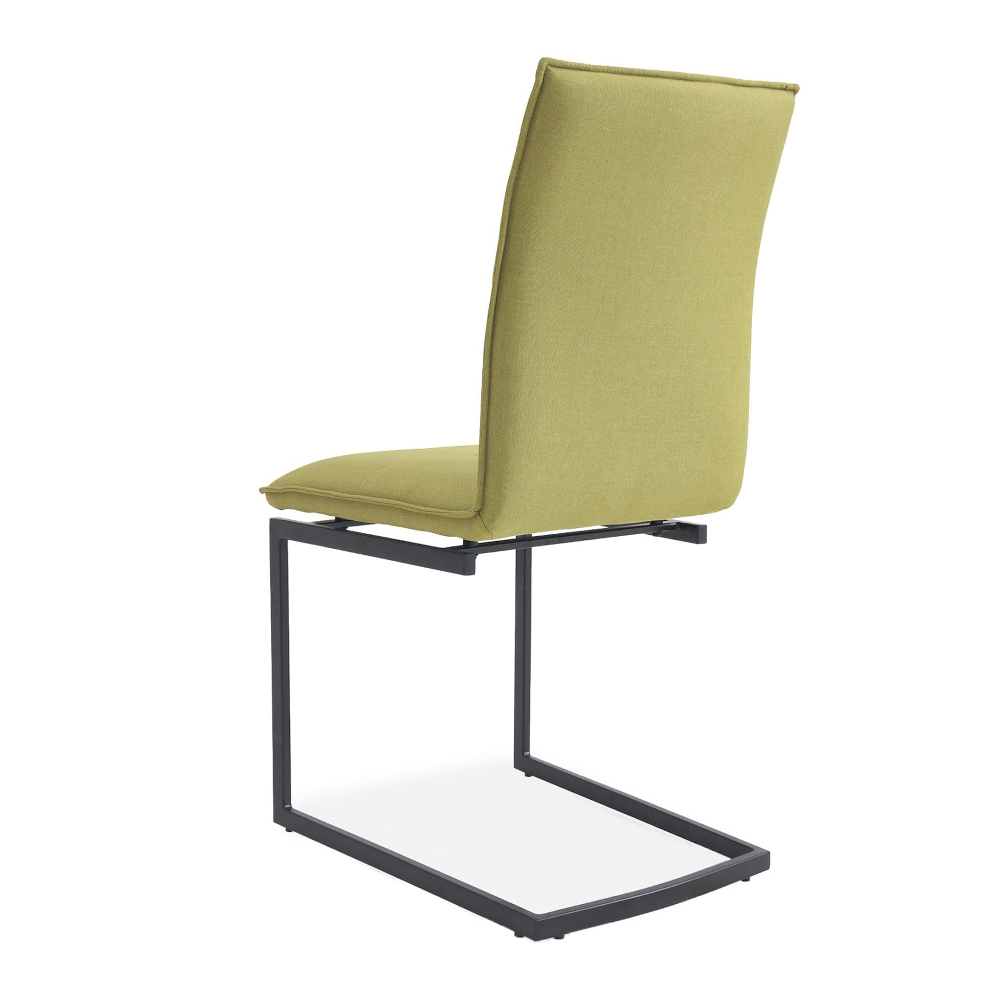 X2 Cantilever Upholstered Dining Chairs, Deep Grey, Metal Legs - Image 7