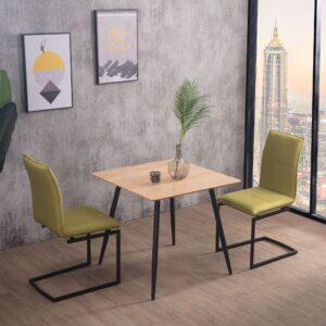 X2 Cantilever Upholstered Dining Chairs - Yellow, X2