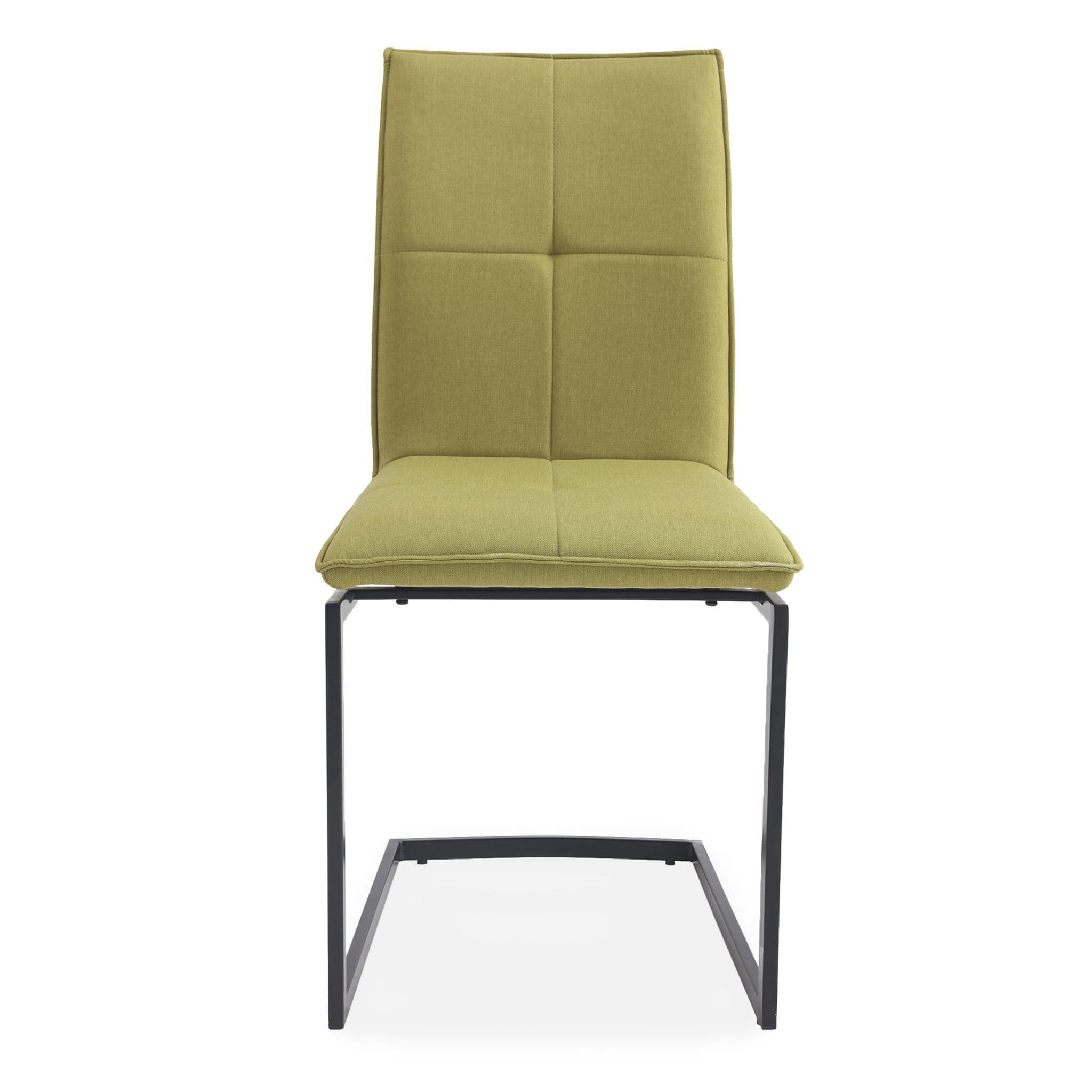 X2 Cantilever Upholstered Dining Chairs, Deep Grey, Metal Legs - Image 8