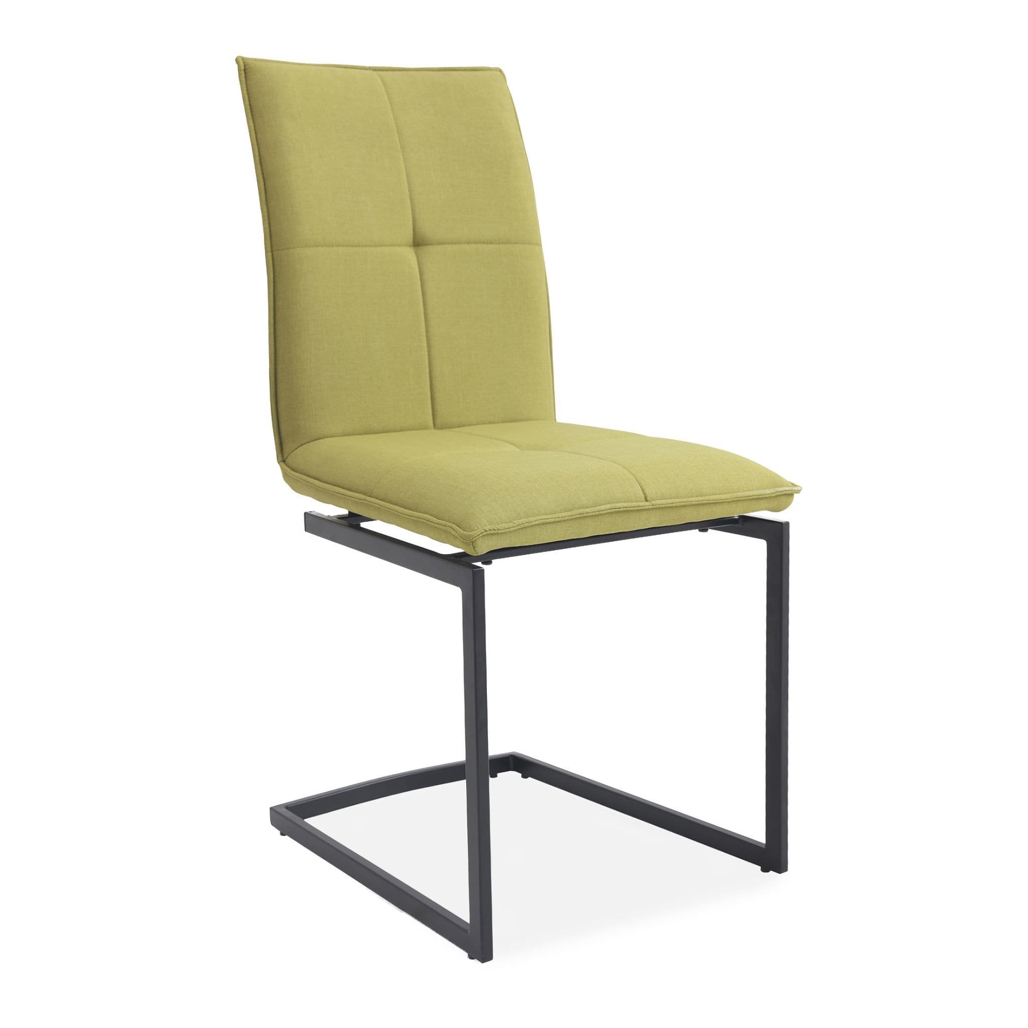 X2 Cantilever Upholstered Dining Chairs, Deep Grey, Metal Legs - Image 10