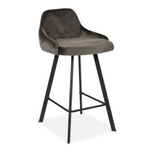 X2 Alfa Velvet-Cushioned Barstools - Grey, X2