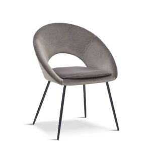 X2 Green Open-Back Dining Chairs With Black Legs - Grey, X2