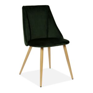 X2 Lule Velvet-Upholstered Dining Chairs, Deep Green, Gold Legs