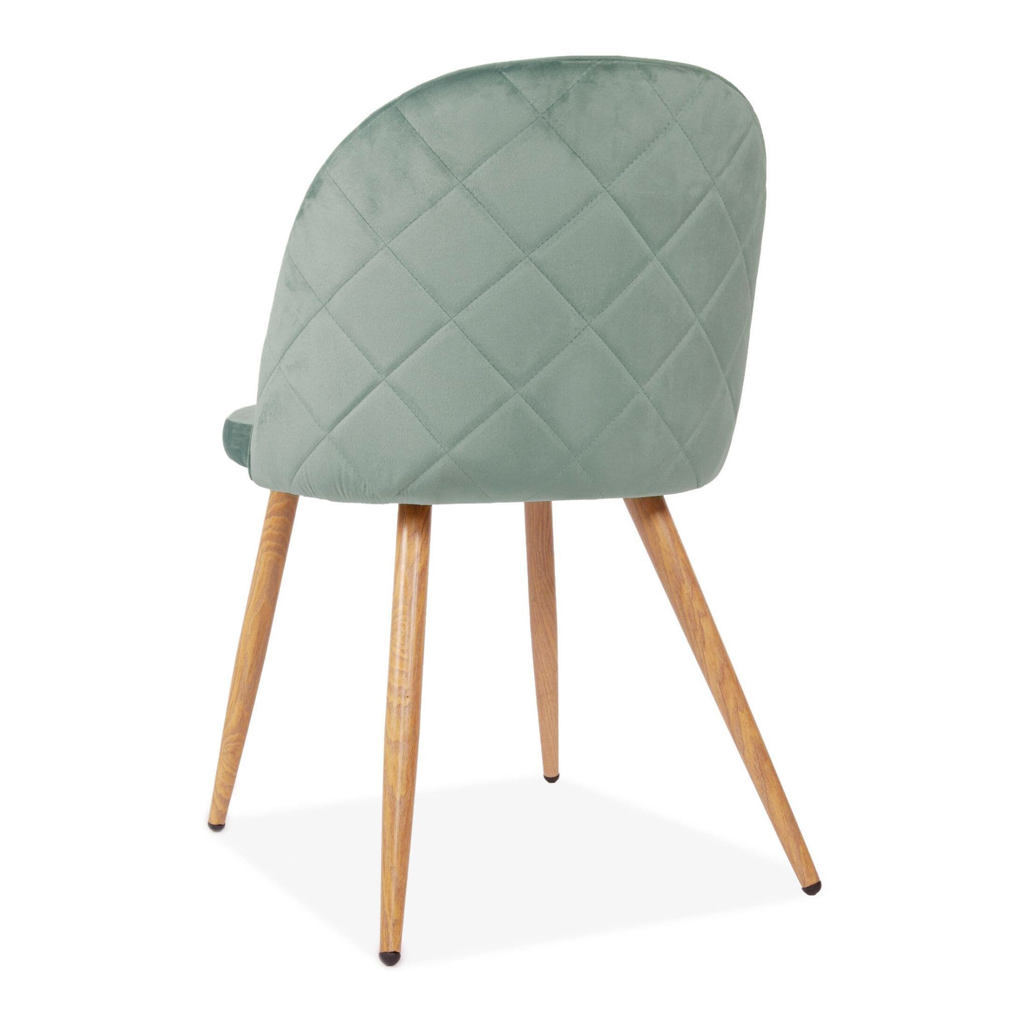 X2 Rosemary Dining Chairs, Velvet-Upholstered, Blue Seat & Beech-Style Legs - Image 17