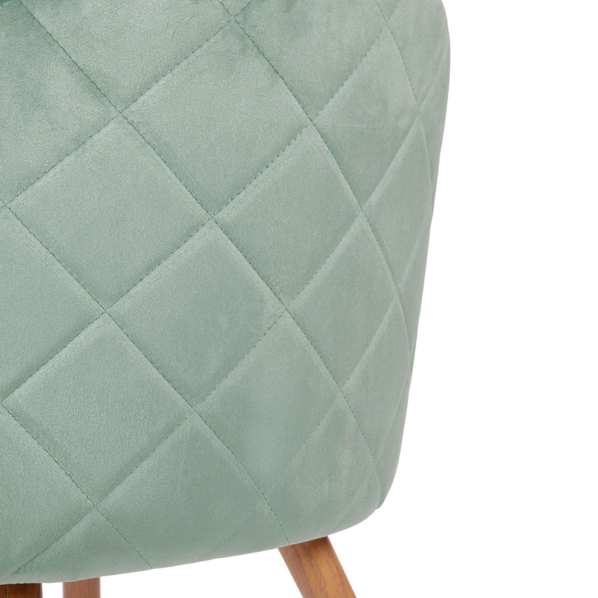 X2 Rosemary Dining Chairs, Velvet-Upholstered, Blue Seat & Beech-Style Legs - Image 18