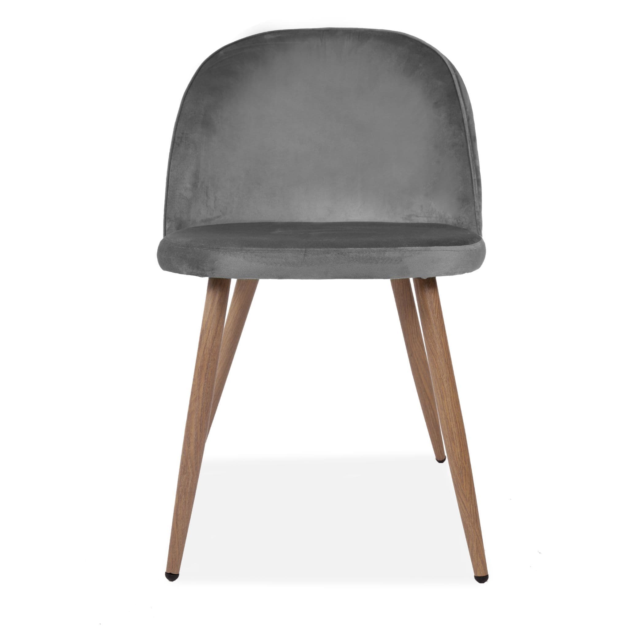 X2 Rosemary Dining Chairs, Velvet-Upholstered, Blue Seat & Beech-Style Legs - Image 20