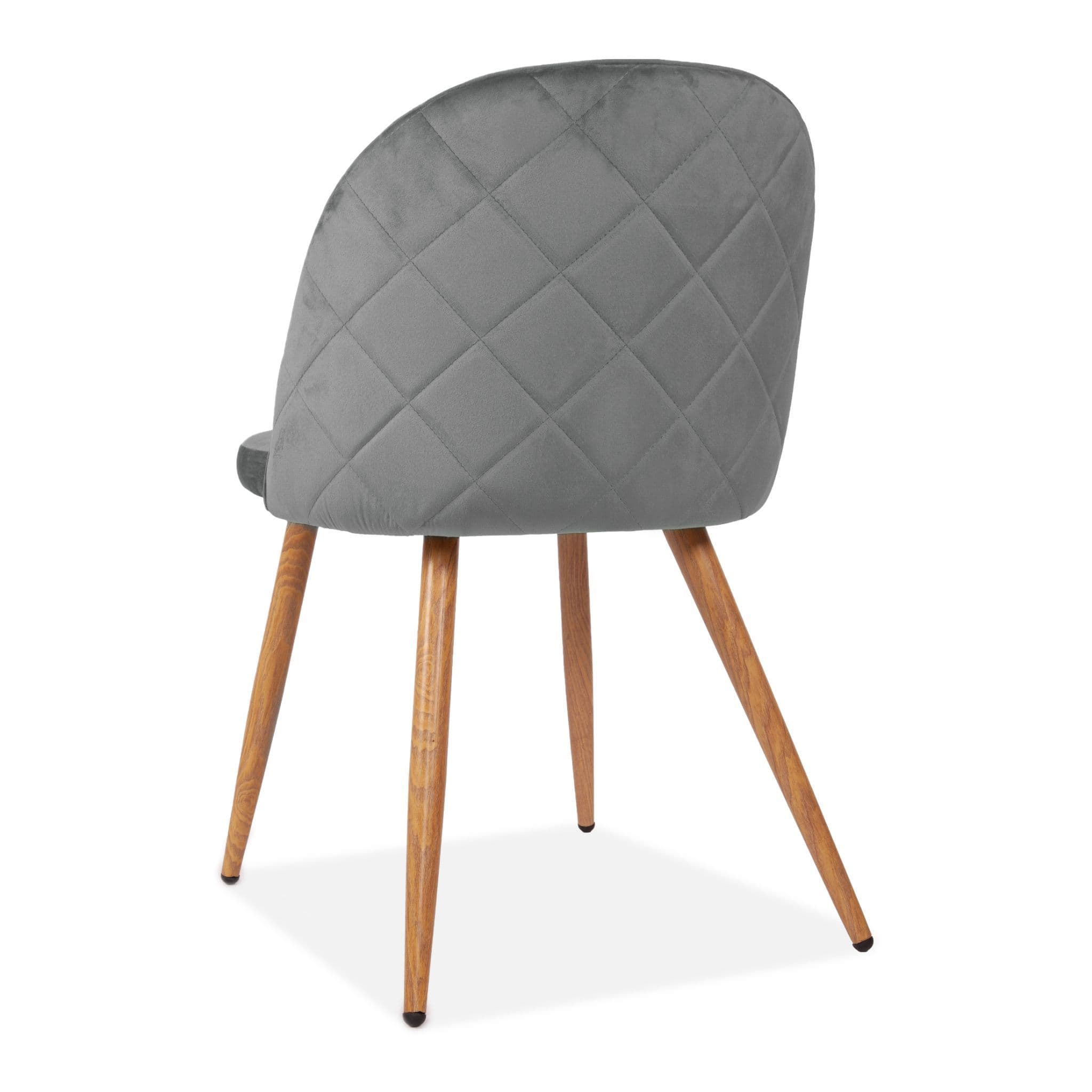 X2 Rosemary Dining Chairs, Velvet-Upholstered, Blue Seat & Beech-Style Legs - Image 21