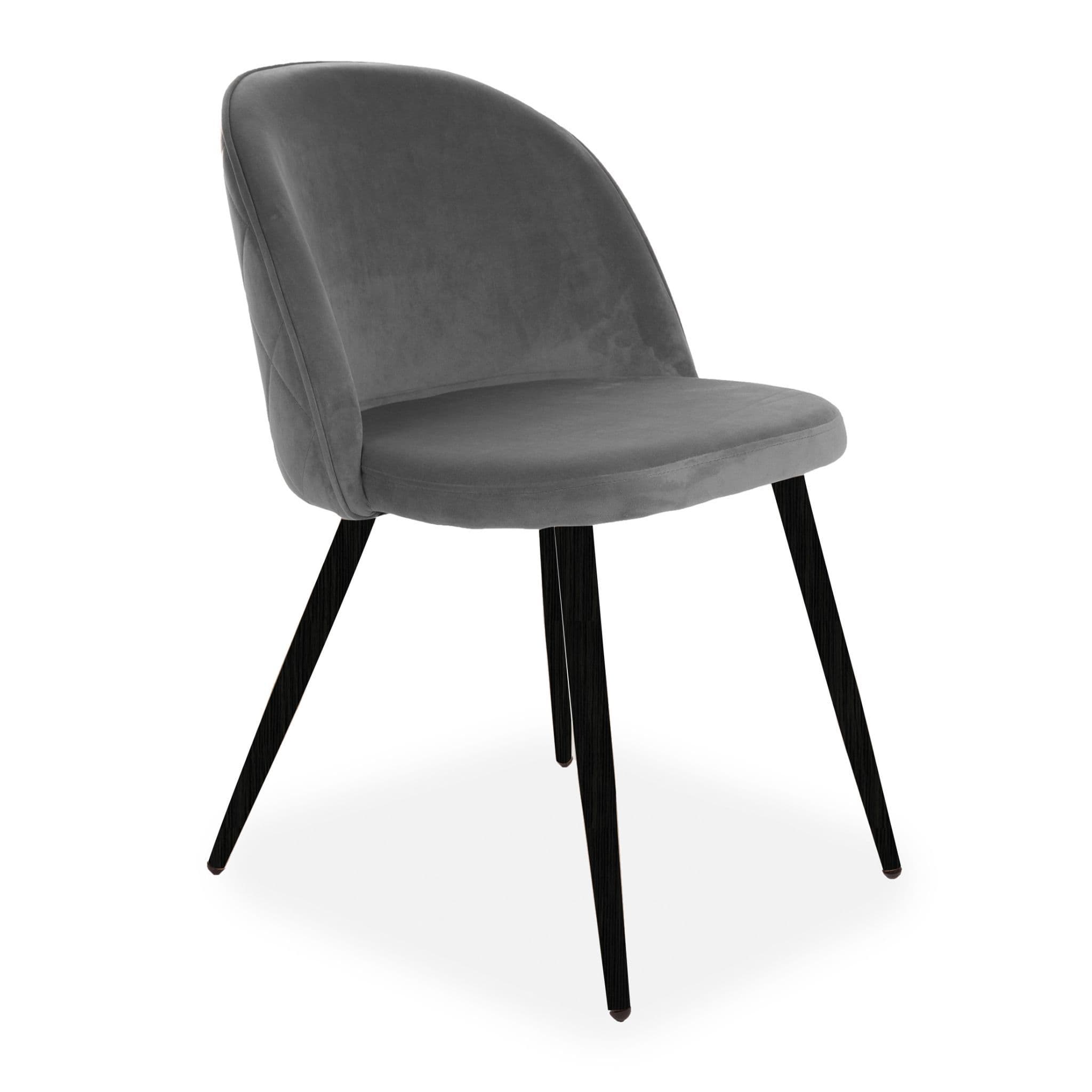 X2 Rosemary Dining Chairs, Velvet-Upholstered, Blue Seat & Beech-Style Legs - Image 13