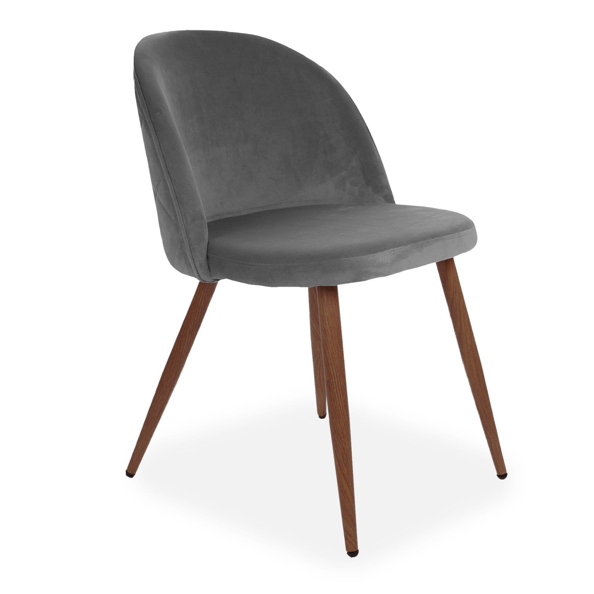 X2 Rosemary Dining Chairs, Velvet-Upholstered, Blue Seat & Beech-Style Legs - Image 10