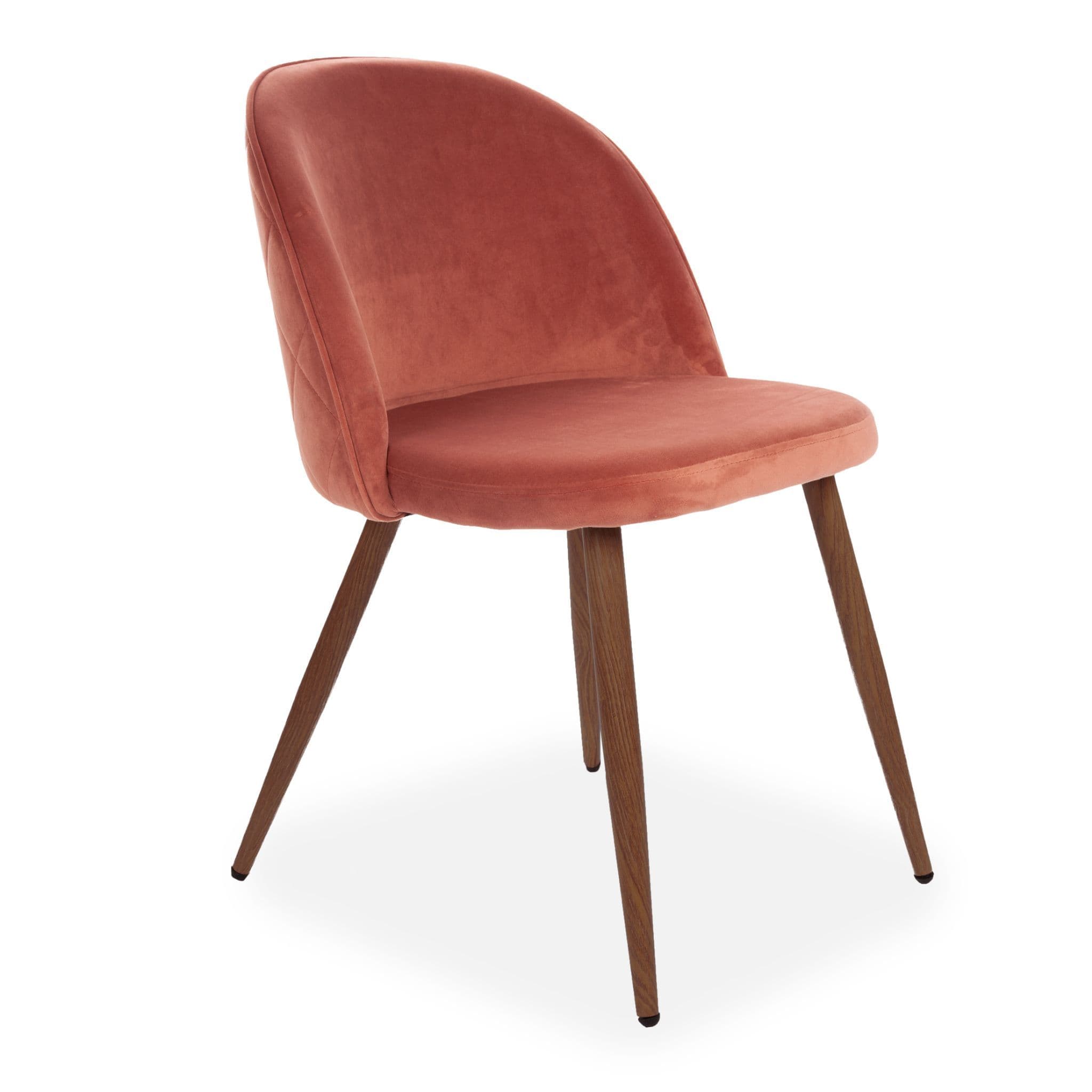 X2 Rosemary Dining Chairs, Velvet-Upholstered, Blue Seat & Beech-Style Legs - Image 11