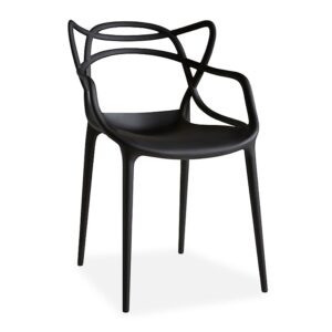 X4 Black Designer-Inspired Abstract Woven Chairs