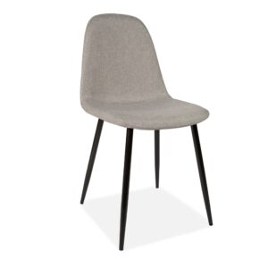 X4 Mmilo Upholstered Eiffel Dining Chair Black Legs - Light Grey
