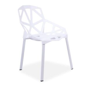 X4 Chairs One Geometric Dining Chairs - White, X4