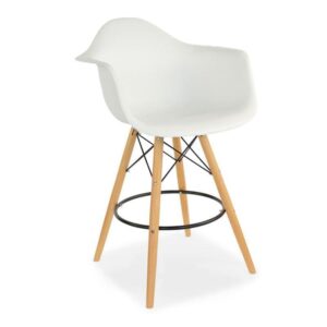 X2 Blue Eiffel-Style Barstools With Tub Seats - White, X2