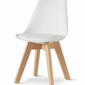 X2 Blue Tulip Pyramid Child's Chairs With Beech Legs - White, X2