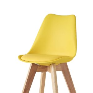 X2 Blue Tulip Pyramid Child's Chairs With Beech Legs - Yellow, X2