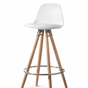 X2 Tulip Style White Barstool