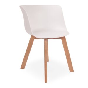 4X Simple Dining Tub Plastic Armchairs - White, X4